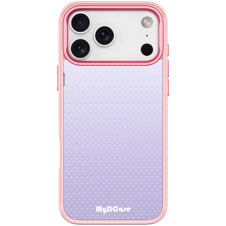 For iPhone 17 Pro Max Light Purple Dots Pattern Magnetic Phone Case(Pink)