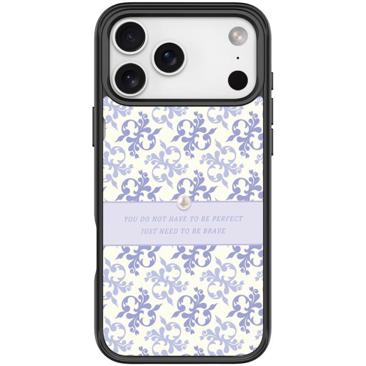 For iPhone 17 Pro Max Light Purple Flower Pattern Magnetic Phone Case(Black)