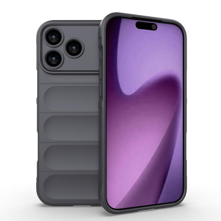 For iPhone 17 Pro Max Magic Shield TPU + Flannel Phone Case(Dark Grey)