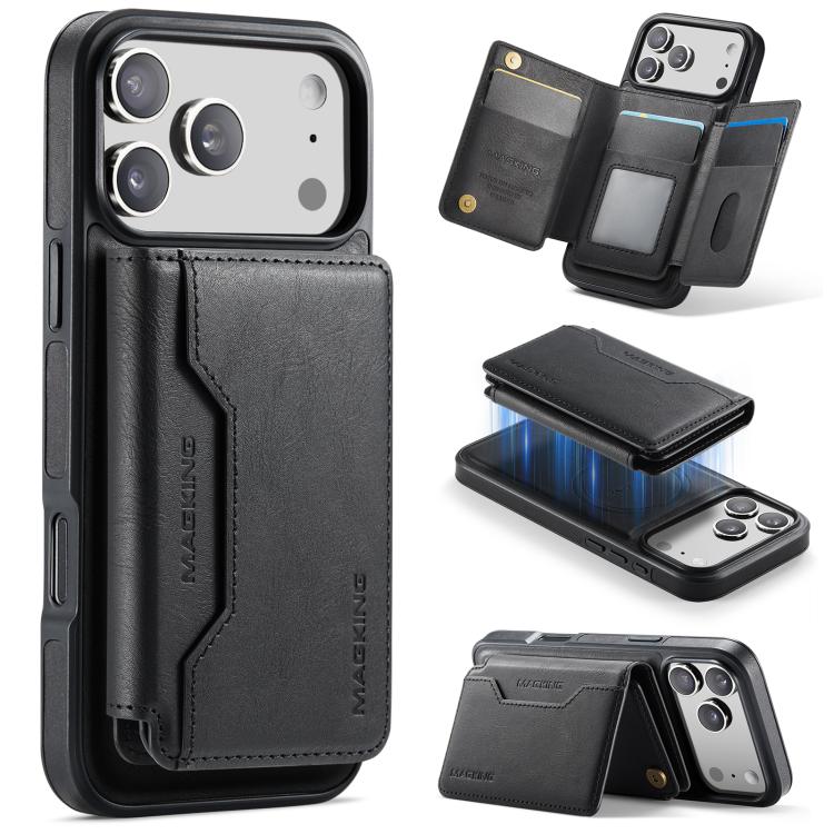 For iPhone 17 Pro Max MAGKING K3 Series MagSafe RFID K3 Pro Card Bag Detachable Phone Case(Black)