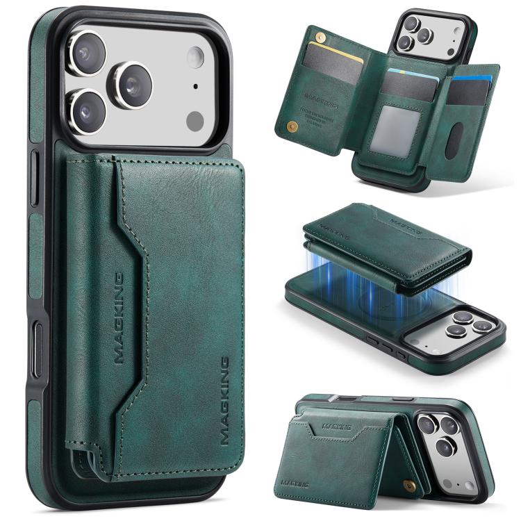 For iPhone 17 Pro Max MAGKING K3 Series MagSafe RFID K3 Pro Card Bag Detachable Phone Case(Green)