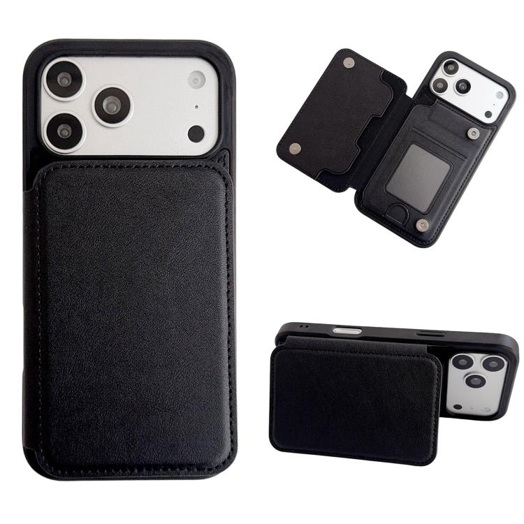For iPhone 17 Pro Max Magnetic Snap Multifunctional Card Wallet Holder Phone Case(Black)