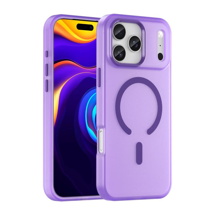 For iPhone 17 Pro Max MagSafe Frosted Translucent TPU + PC Full Coverage Phone Case(Dark Purple)