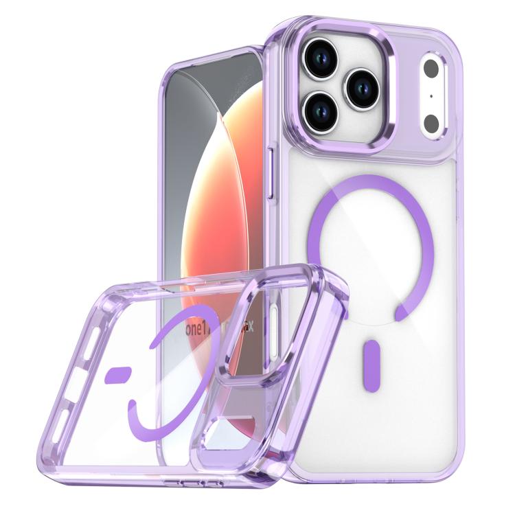 For iPhone 17 Pro Max MagSafe Magnetic Clear Phone Case(Purple)