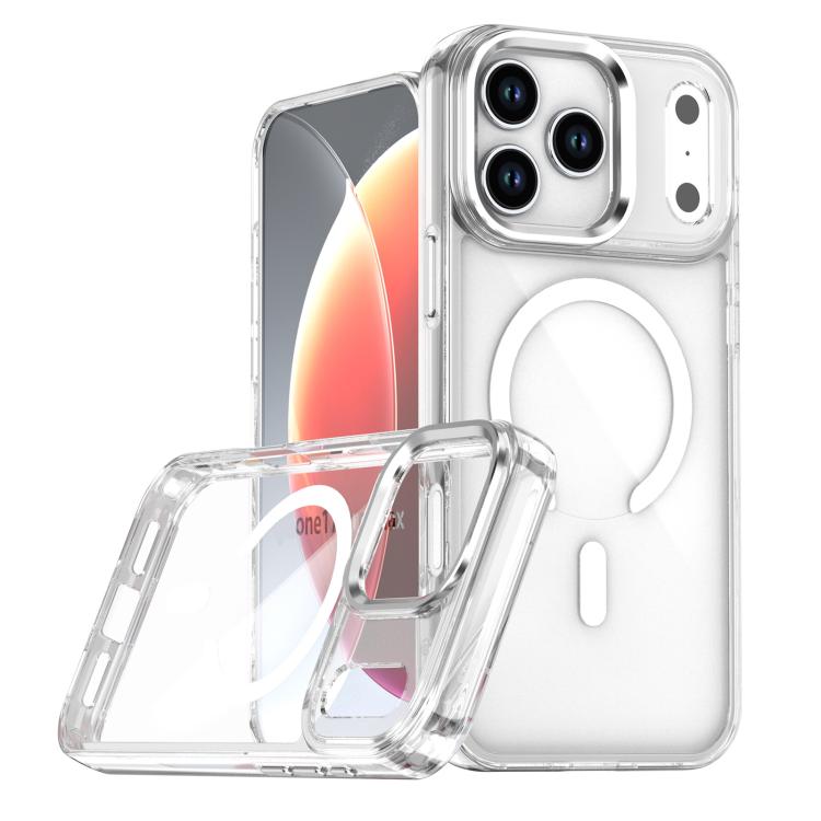 For iPhone 17 Pro Max MagSafe Magnetic Clear Phone Case(White)