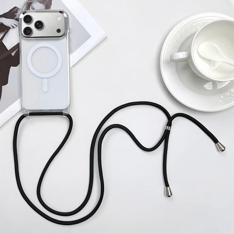 For iPhone 17 Pro Max MagSafe Magnetic PC + TPU Phone Case with Lanyard(Black)