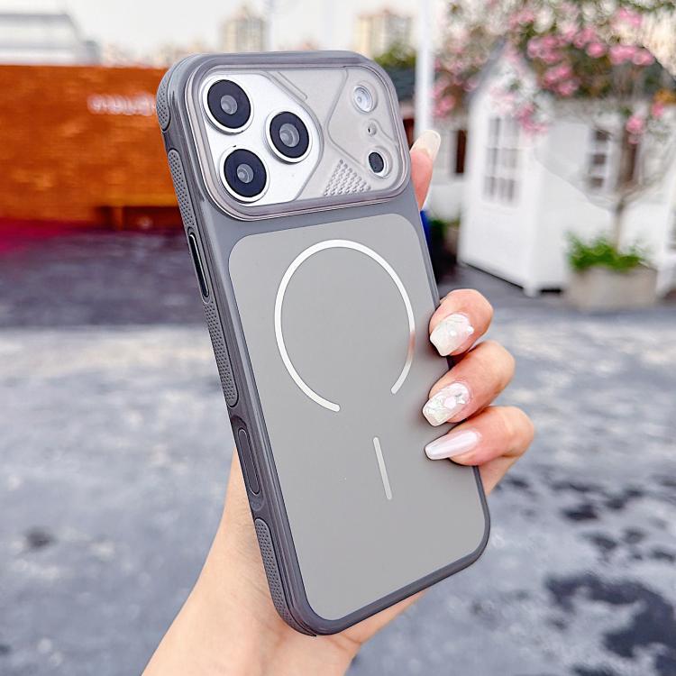 For iPhone 17 Pro Max Mecha Style Change to 17 Magnetic Phone Case(Grey)