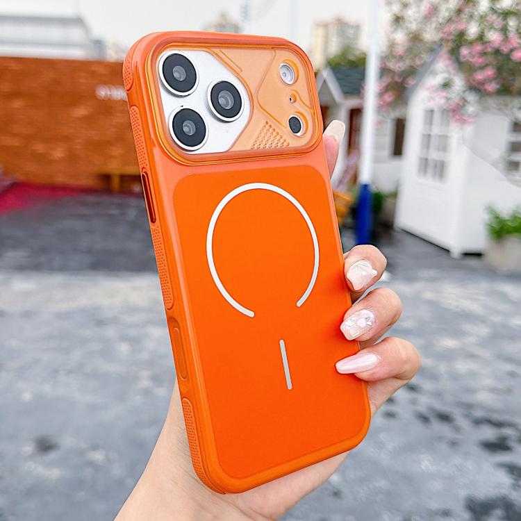 For iPhone 17 Pro Max Mecha Style Change to 17 Magnetic Phone Case(Orange)