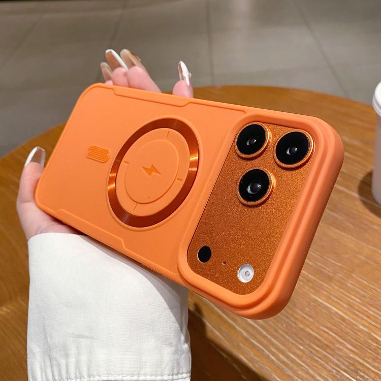 For iPhone 17 Pro Max Metal Magnetic Ring TPU Shockproof Phone Case(Orange)