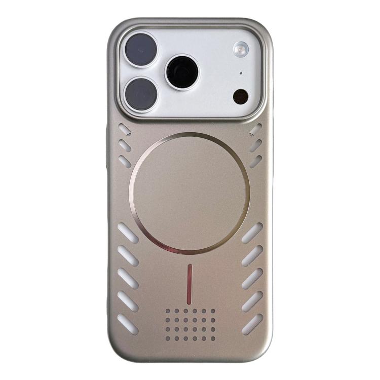 For iPhone 17 Pro Max Metallic Paint Cooling PC Magnetic Phone Case(Grey)
