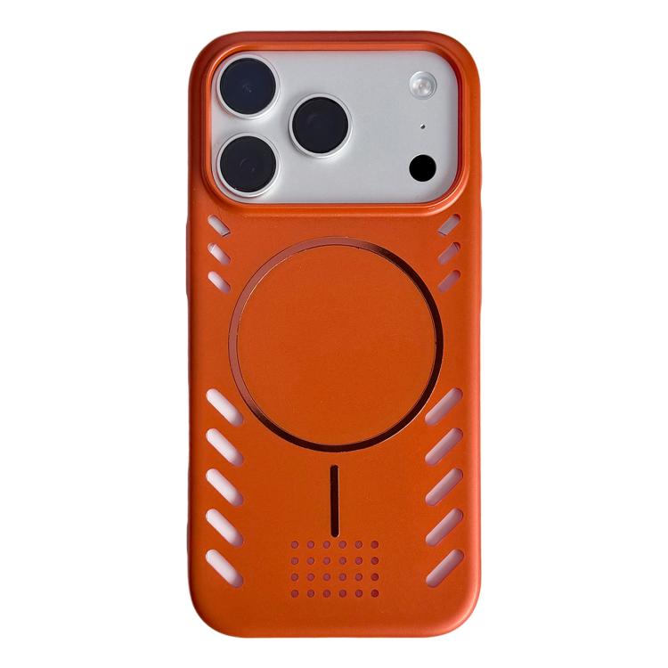 For iPhone 17 Pro Max Metallic Paint Cooling PC Magnetic Phone Case(Starry Orange)