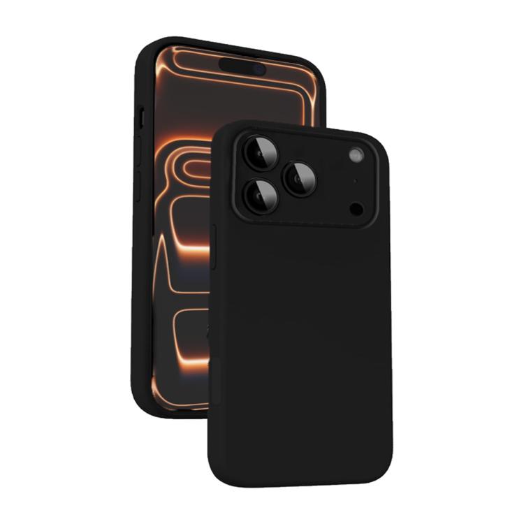 For iPhone 17 Pro Max Microfiber Liquid Silicone Shockproof Phone Case(Black)