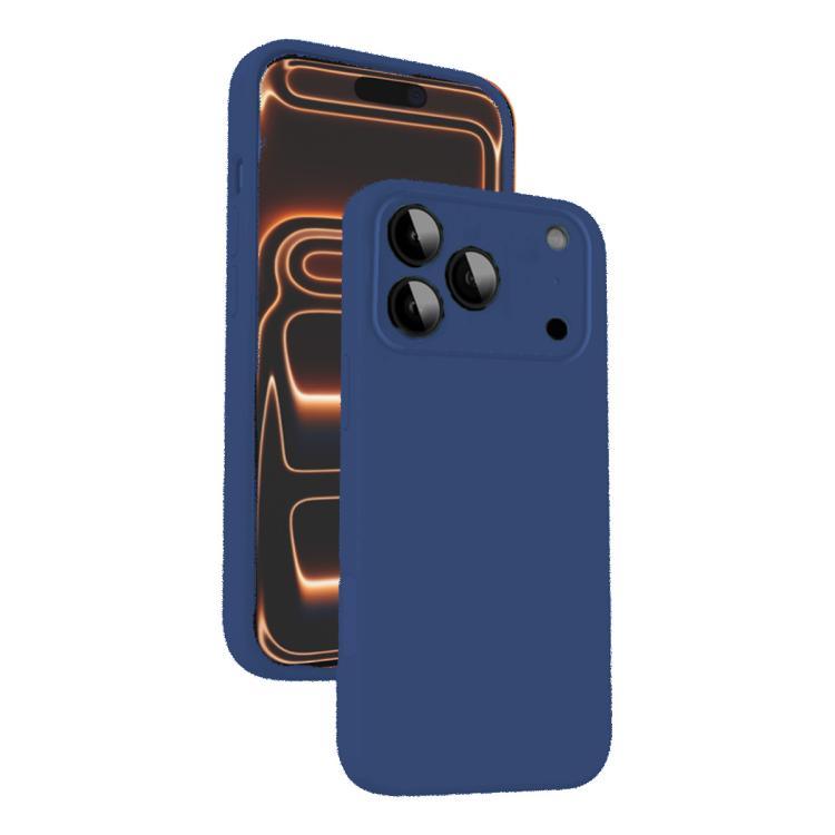 For iPhone 17 Pro Max Microfiber Liquid Silicone Shockproof Phone Case(Blue)