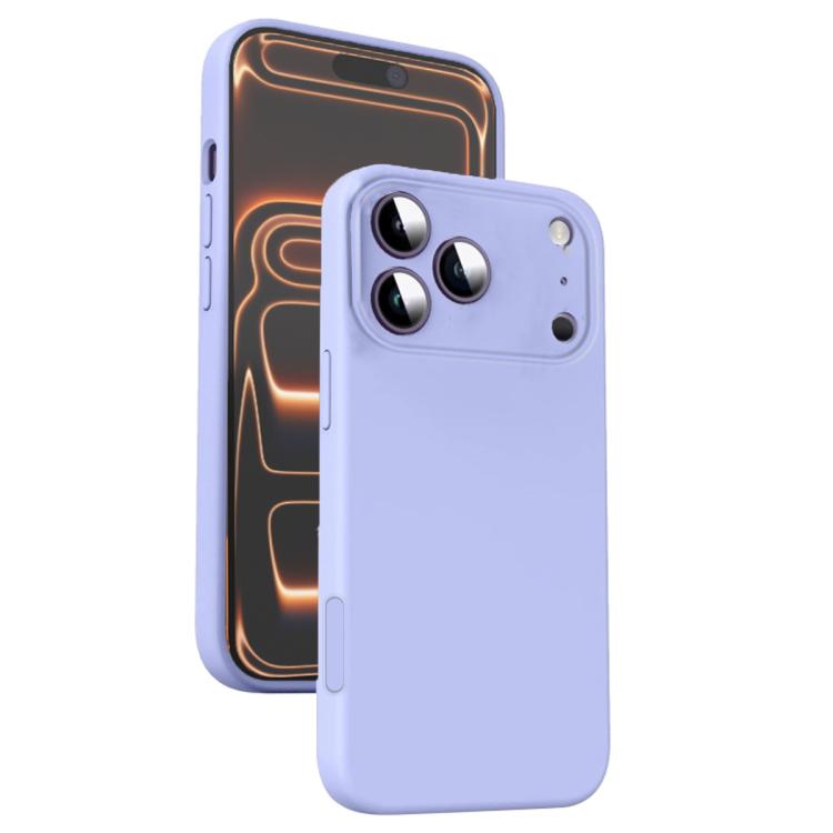 For iPhone 17 Pro Max Microfiber Liquid Silicone Shockproof Phone Case(Purple)