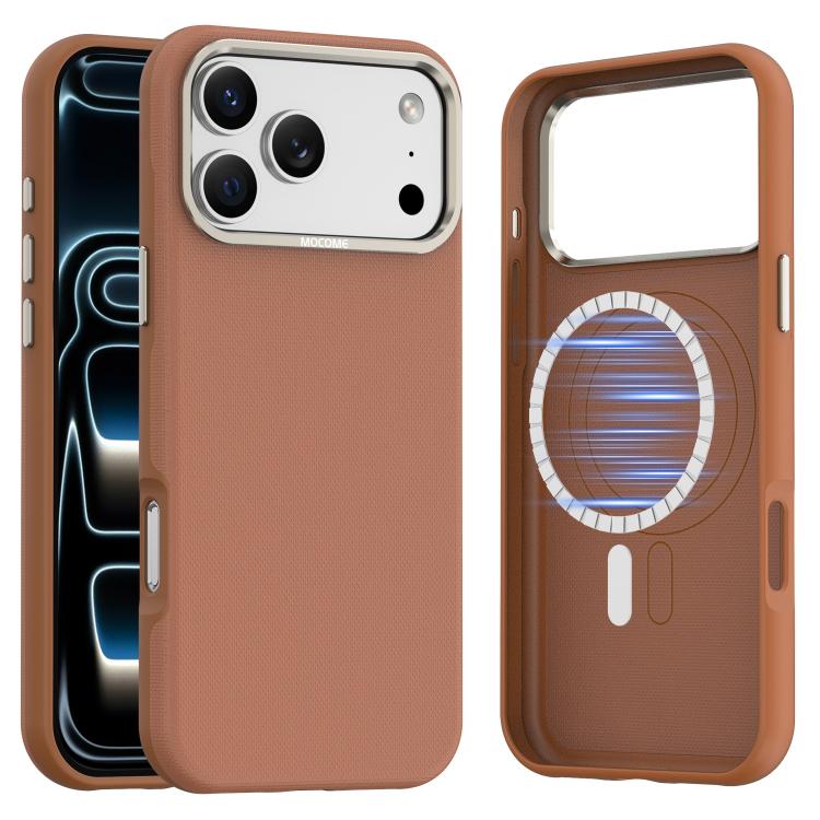 For iPhone 17 Pro Max Mocome Plain Magnetic Shockproof Phone Case(Brown)