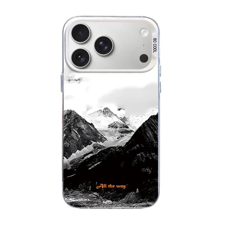 For iPhone 17 Pro Max Mountain Pattern Color Silver PC Hybrid TPU Phone Case(Snow Mountain)