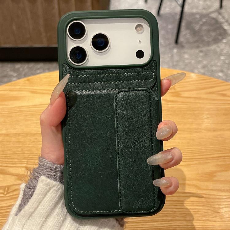 For iPhone 17 Pro Max Multifunctional Premium Card Bag Holder Phone Case(Green)
