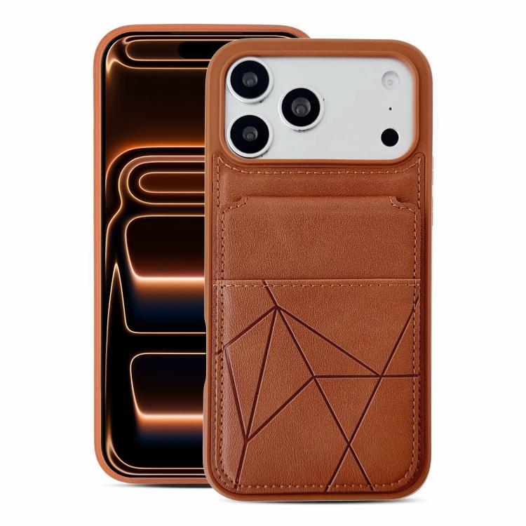 For iPhone 17 Pro Max Multifunctional Vertical Flip Card Wallet Holder Vegan Leather Back Phone Case(Brown)