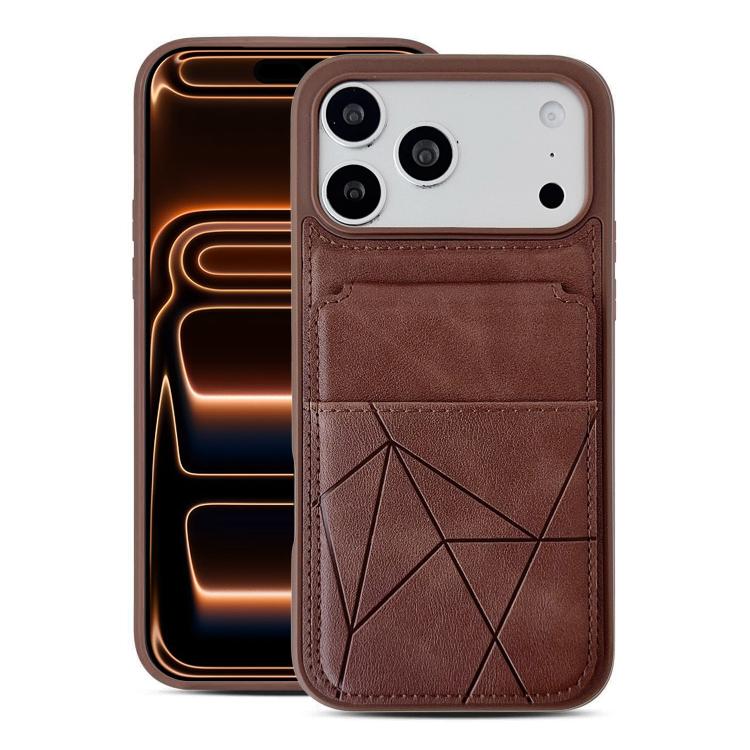 For iPhone 17 Pro Max Multifunctional Vertical Flip Card Wallet Holder Vegan Leather Back Phone Case(Coffee)