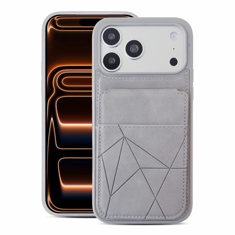 For iPhone 17 Pro Max Multifunctional Vertical Flip Card Wallet Holder Vegan Leather Back Phone Case(Grey)