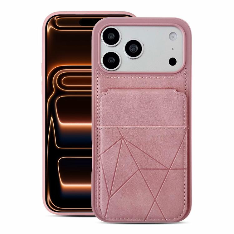 For iPhone 17 Pro Max Multifunctional Vertical Flip Card Wallet Holder Vegan Leather Back Phone Case(Pink)