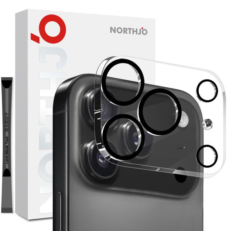 For iPhone 17 Pro Max NORTHJO Camera Lens Protector 3D Night Shot Tempered Glass Film(Black)