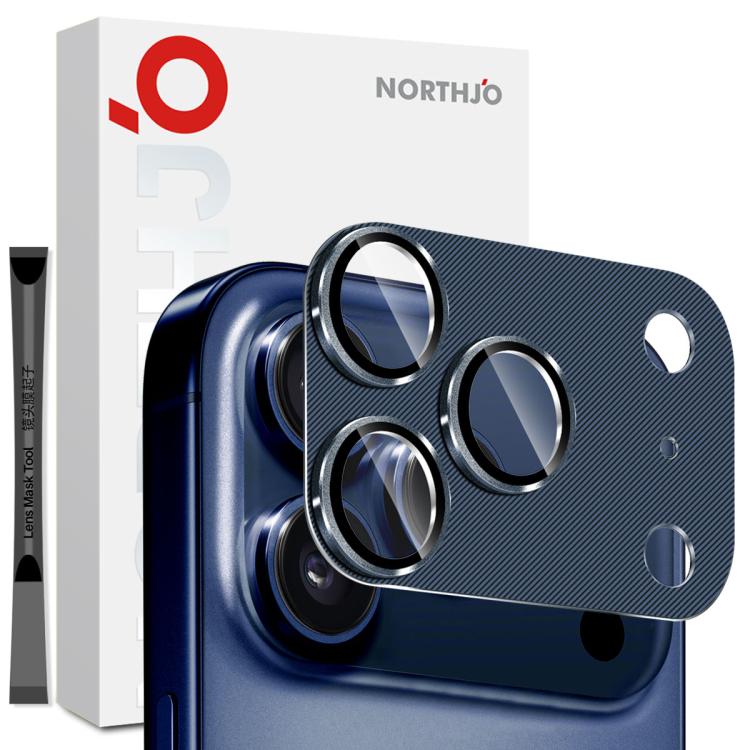 For iPhone 17 Pro Max NORTHJO CD Vein Camera Lens Protector Tempered Glass Rear Lens Film(Blue)