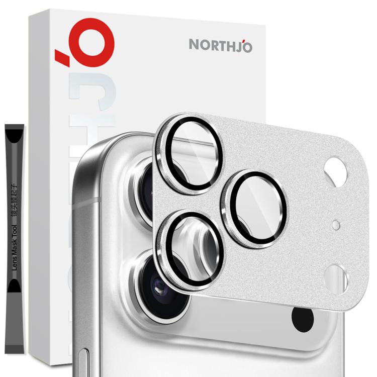 For iPhone 17 Pro Max NORTHJO Matte Camera Lens Metal Protector Tempered Glass Rear Lens Film(Silver)