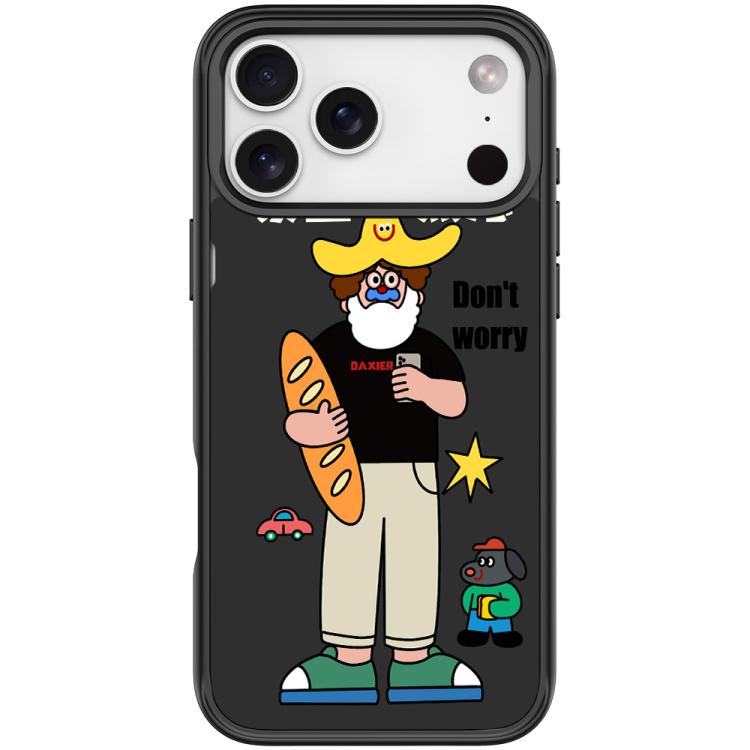For iPhone 17 Pro Max Not Anxiety Pattern Magnetic Phone Case(Black)