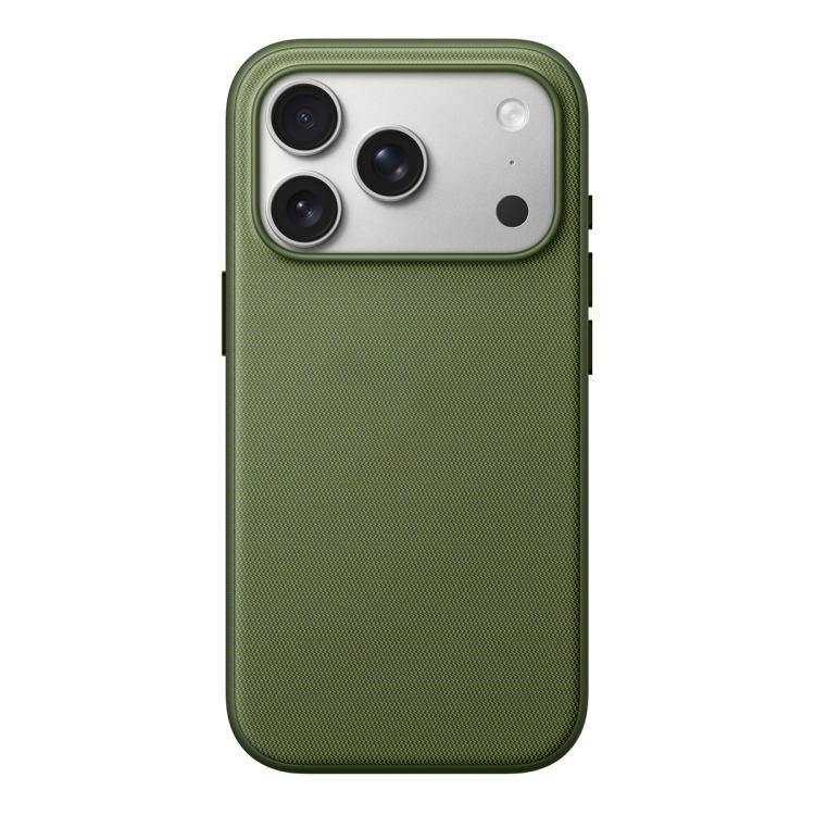 For iPhone 17 Pro Max Official Tech Fabric Texture Side-Stick TPU Magnetic Phone Case, No AI Camera Button(Green)