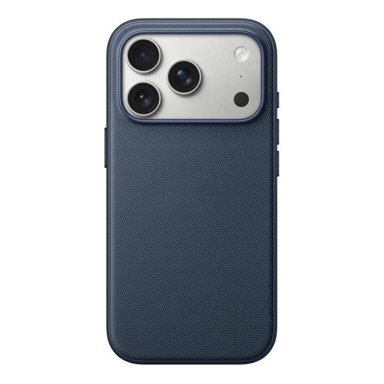 For iPhone 17 Pro Max Official Tech Fabric Texture Side-Stick TPU Magsafe Phone Case with AI Camera Button(Blue)