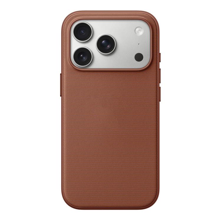 For iPhone 17 Pro Max Official Tech Fabric Texture Side-Stick TPU Magsafe Phone Case with AI Camera Button(Brown)