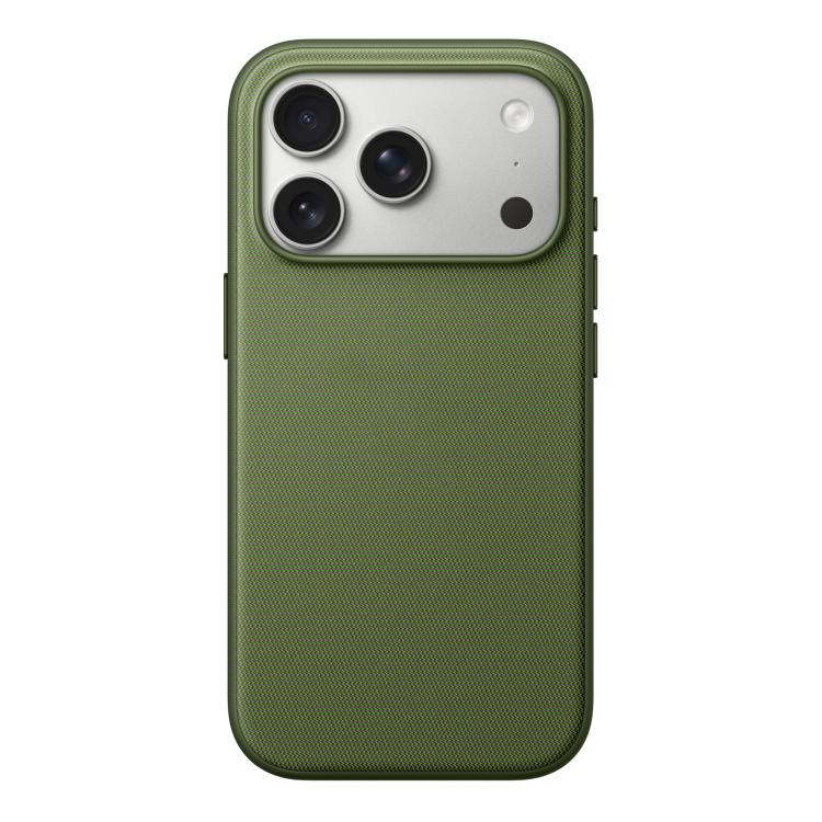 For iPhone 17 Pro Max Official Tech Fabric Texture Side-Stick TPU Magsafe Phone Case with AI Camera Button(Green)
