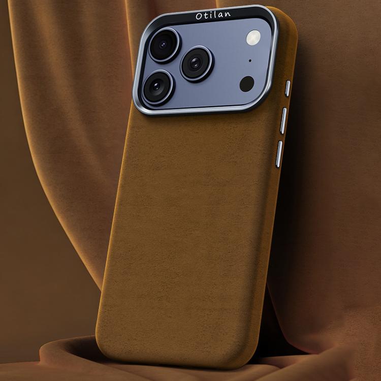 For iPhone 17 Pro Max Ottilan Series Full Coverage Magnetic Microfiber Leather PC Phone Case(Brown)
