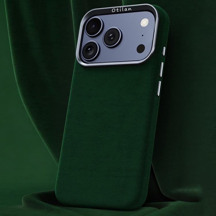 For iPhone 17 Pro Max Ottilan Series Full Coverage Magnetic Microfiber Leather PC Phone Case(Dark Green)
