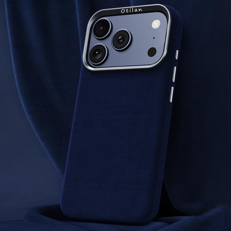 For iPhone 17 Pro Max Ottilan Series Full Coverage Magnetic Microfiber Leather PC Phone Case(Navy Blue)