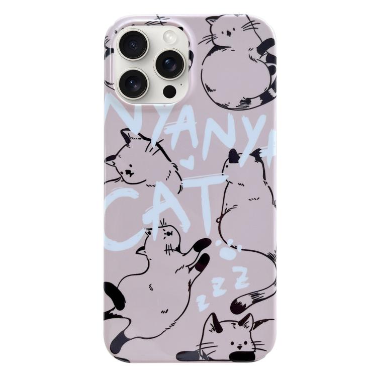 For iPhone 17 Pro Max Painted Pattern PC Phone Case(CATs)