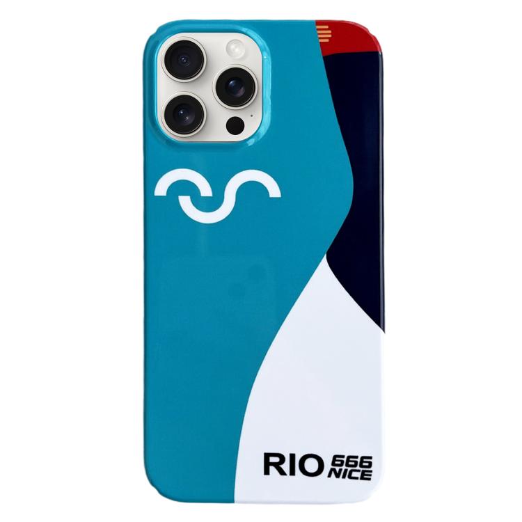 For iPhone 17 Pro Max Painted Pattern PC Phone Case(Contrasting Blue)