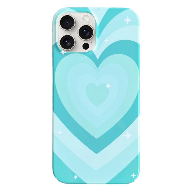 For iPhone 17 Pro Max Painted Pattern PC Phone Case(Green Love)