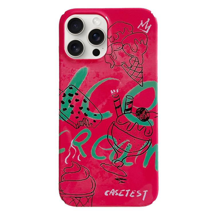 For iPhone 17 Pro Max Painted Pattern PC Phone Case(Ice Cream Cone)