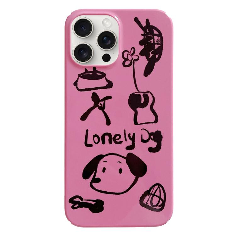 For iPhone 17 Pro Max Painted Pattern PC Phone Case(Lonely Dog)