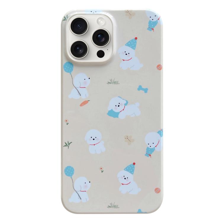 For iPhone 17 Pro Max Painted Pattern PC Phone Case(Milk Yellow Dog)