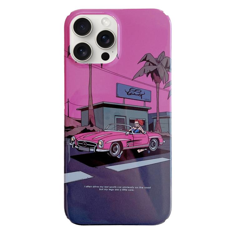 For iPhone 17 Pro Max Painted Pattern PC Phone Case(Sweet Cool Girl)
