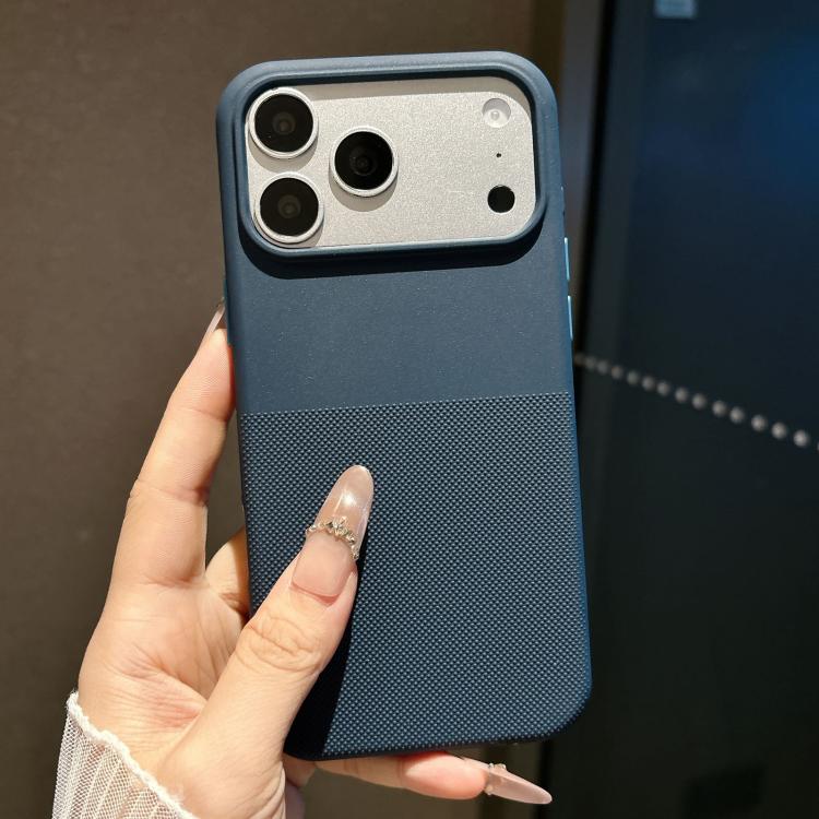 For iPhone 17 Pro Max Polka Dot Velvet TPU Shockproof Magnetic Phone Case(Royal Blue)