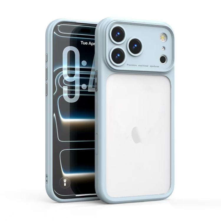 For iPhone 17 Pro Max Precision Hole PC Transparent Shockproof Phone Case(Silver Gray)