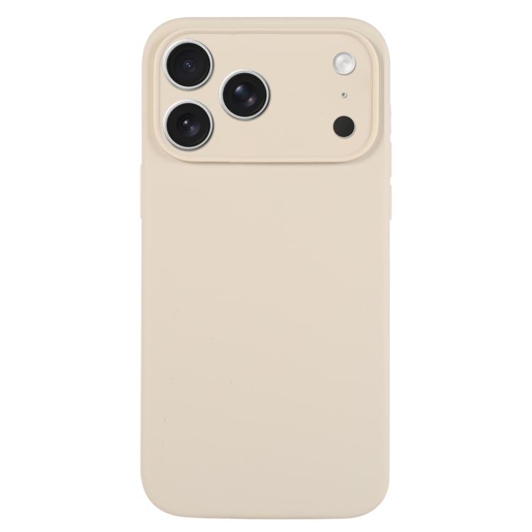 For iPhone 17 Pro Max Pure Color Liquid Silicone Fine Pore Phone Case(Antique White)