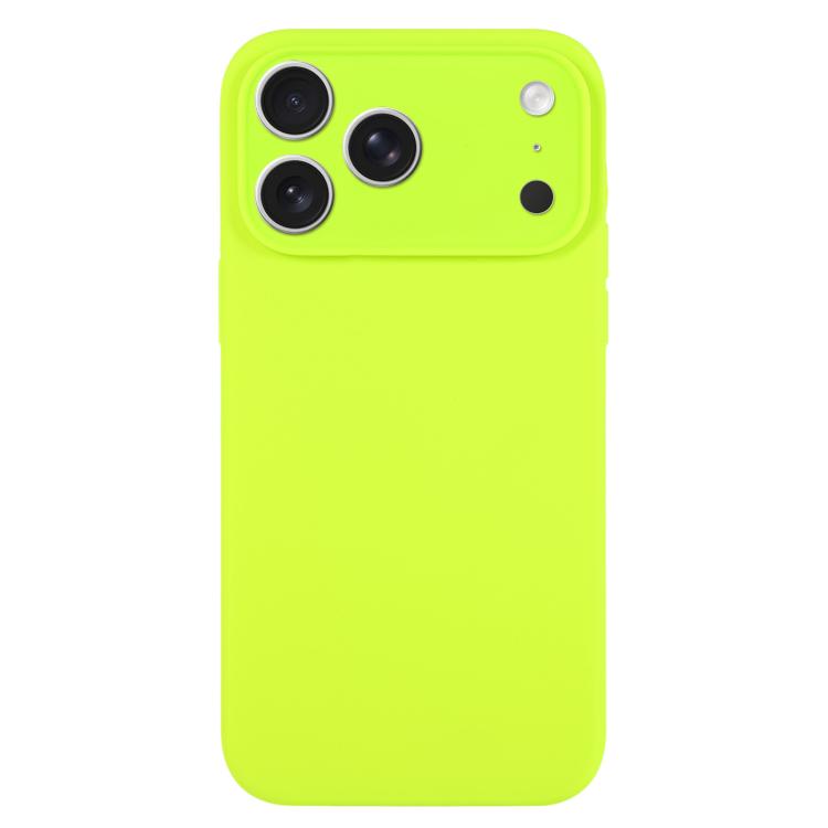 For iPhone 17 Pro Max Pure Color Liquid Silicone Fine Pore Phone Case(Bright Green)