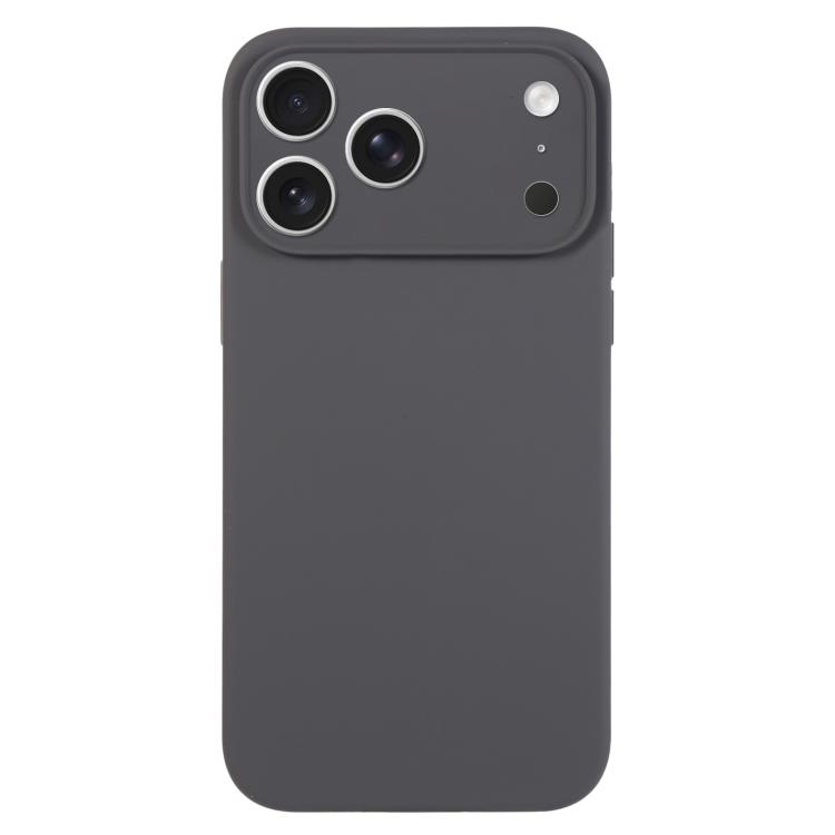 For iPhone 17 Pro Max Pure Color Liquid Silicone Fine Pore Phone Case(Charcoal Black)