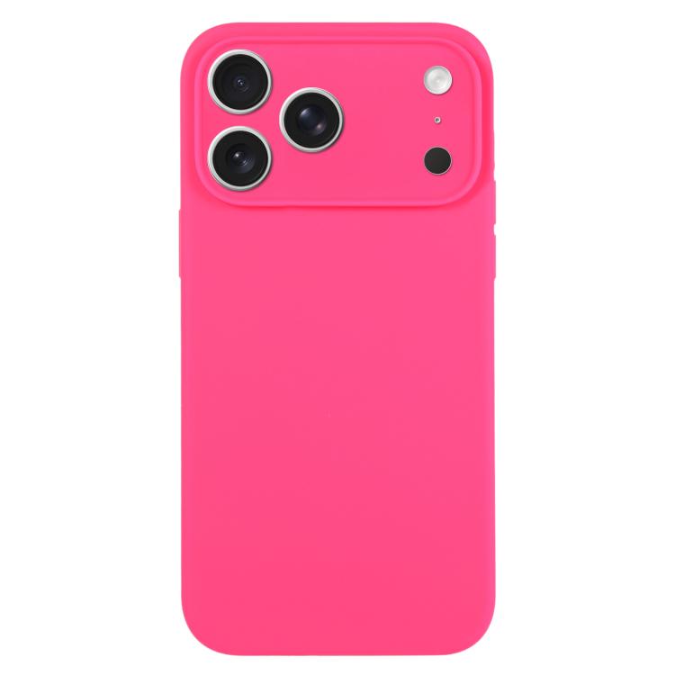 For iPhone 17 Pro Max Pure Color Liquid Silicone Fine Pore Phone Case(Fresh Pink)