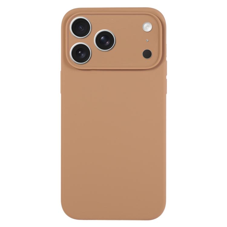 For iPhone 17 Pro Max Pure Color Liquid Silicone Fine Pore Phone Case(Light Brown)